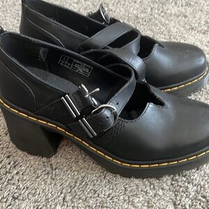 EVIEE LEATHER MARY JANE HEELED SHOES